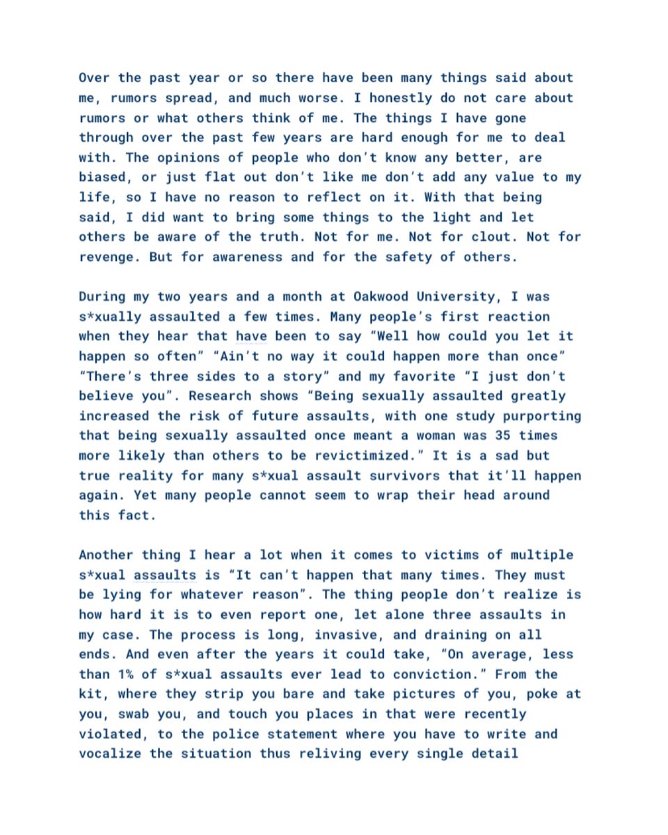 AnisaJene's tweet photo. tw : s*xual assault/r*pe
•
•
•
I am posting this for awareness, transparency, and to let others who are going through the same thing know that they are not alone. Please read and/or share if you are able to. Survivors must not be silenced. #MeToo #OUmetoo continues.. https://t.co/KGBYdqGqz7