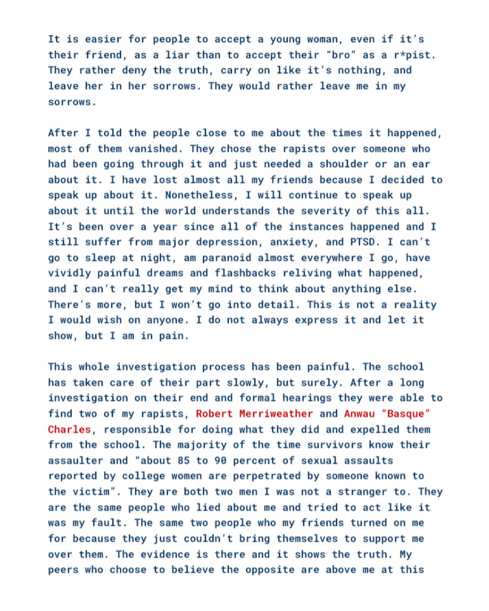 AnisaJene's tweet photo. tw : s*xual assault/r*pe
•
•
•
I am posting this for awareness, transparency, and to let others who are going through the same thing know that they are not alone. Please read and/or share if you are able to. Survivors must not be silenced. #MeToo #OUmetoo continues.. https://t.co/KGBYdqGqz7