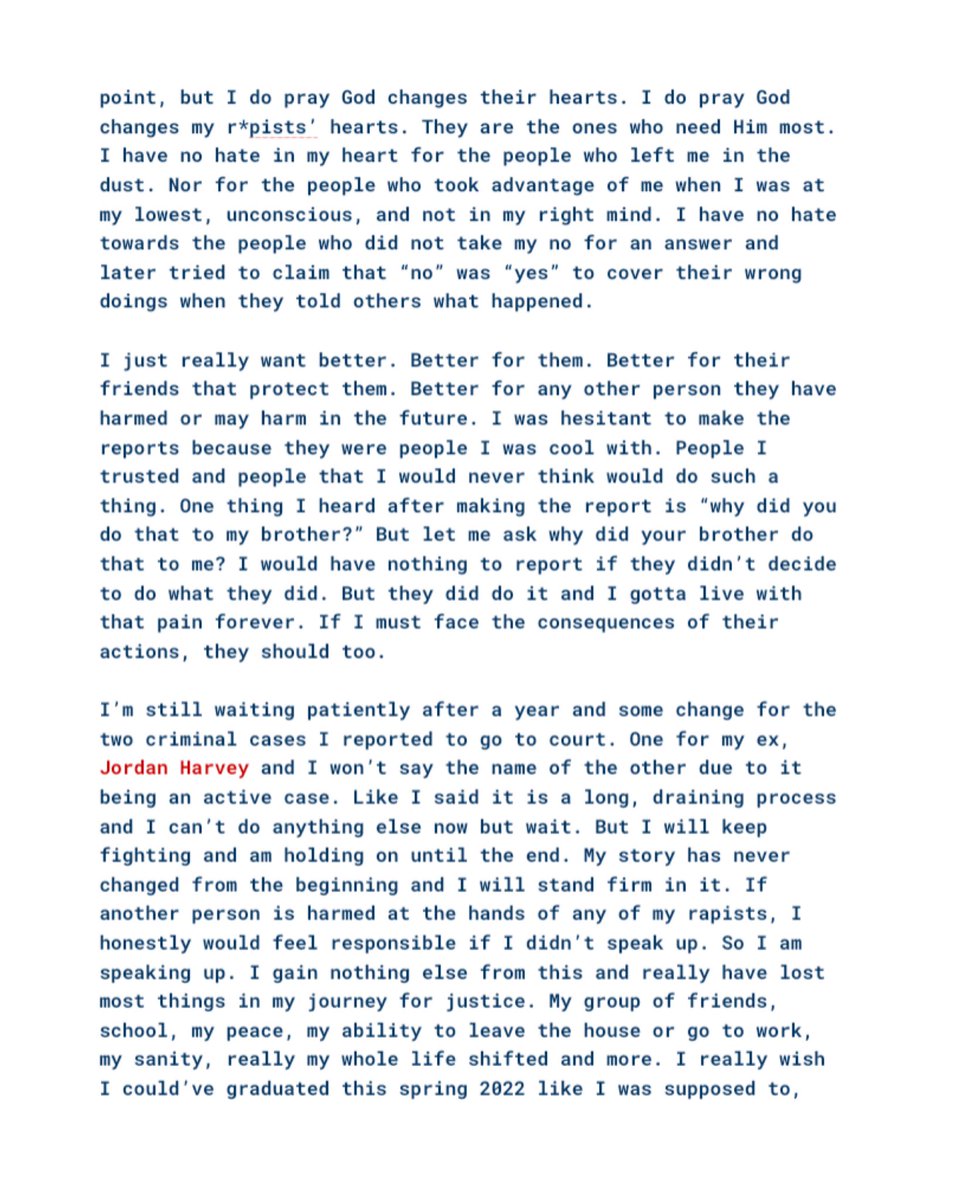 AnisaJene's tweet photo. tw : s*xual assault/r*pe
•
•
•
I am posting this for awareness, transparency, and to let others who are going through the same thing know that they are not alone. Please read and/or share if you are able to. Survivors must not be silenced. #MeToo #OUmetoo continues.. https://t.co/KGBYdqGqz7