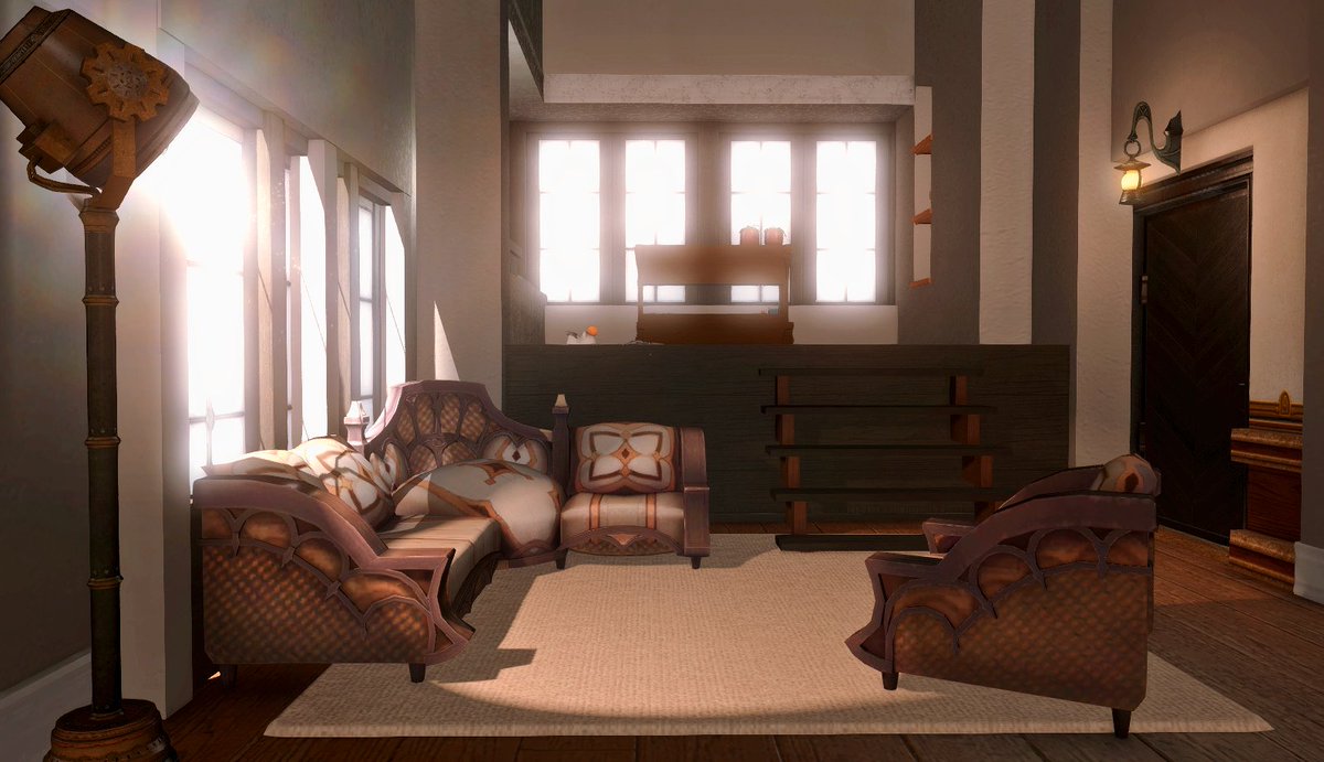 DestinyFFXIV's tweet photo. New modern house. I love these new blinds!!!😎#FFXIV  #FF14  #FF14Housing  #FF14ハウジング  #hgxiv #HousingEden https://t.co/D1Echi07sr