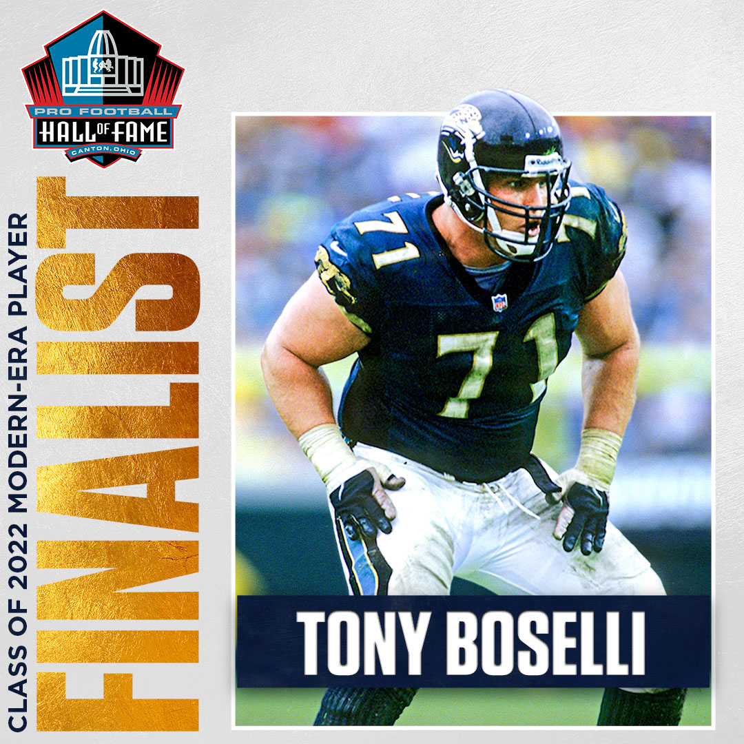 ProFootballHOF's tweet photo. LT @TonyBoselli has been selected as a Finalist for the HOF Class of 2022.

#PFHOF22 | @Jaguars https://t.co/9vblH303tF