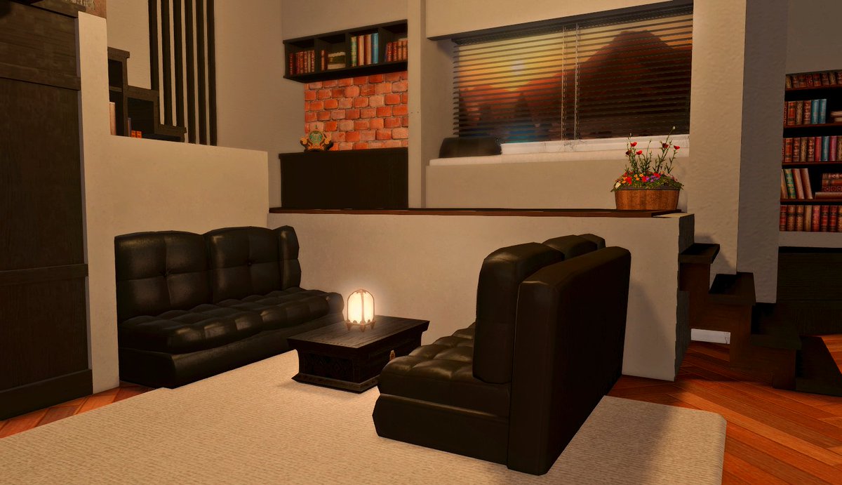 DestinyFFXIV's tweet photo. New modern house. I love these new blinds!!!😎#FFXIV  #FF14  #FF14Housing  #FF14ハウジング  #hgxiv #HousingEden https://t.co/D1Echi07sr