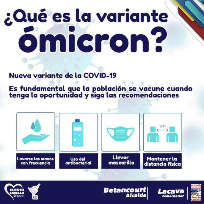 apuertocabello's tweet photo. #VamosConTodo #Prevención Compartimos con nuestro pueblo información relacionada a la nueva variante del #Covid_19 Omicron y los pasos pasa evitar su propagación, la gestión municipal que lidera @JCbetancourt72 te invita a cuidarte, respeta las medidas y celebra la salud #BuenDía https://t.co/NyFVT7S0Zq