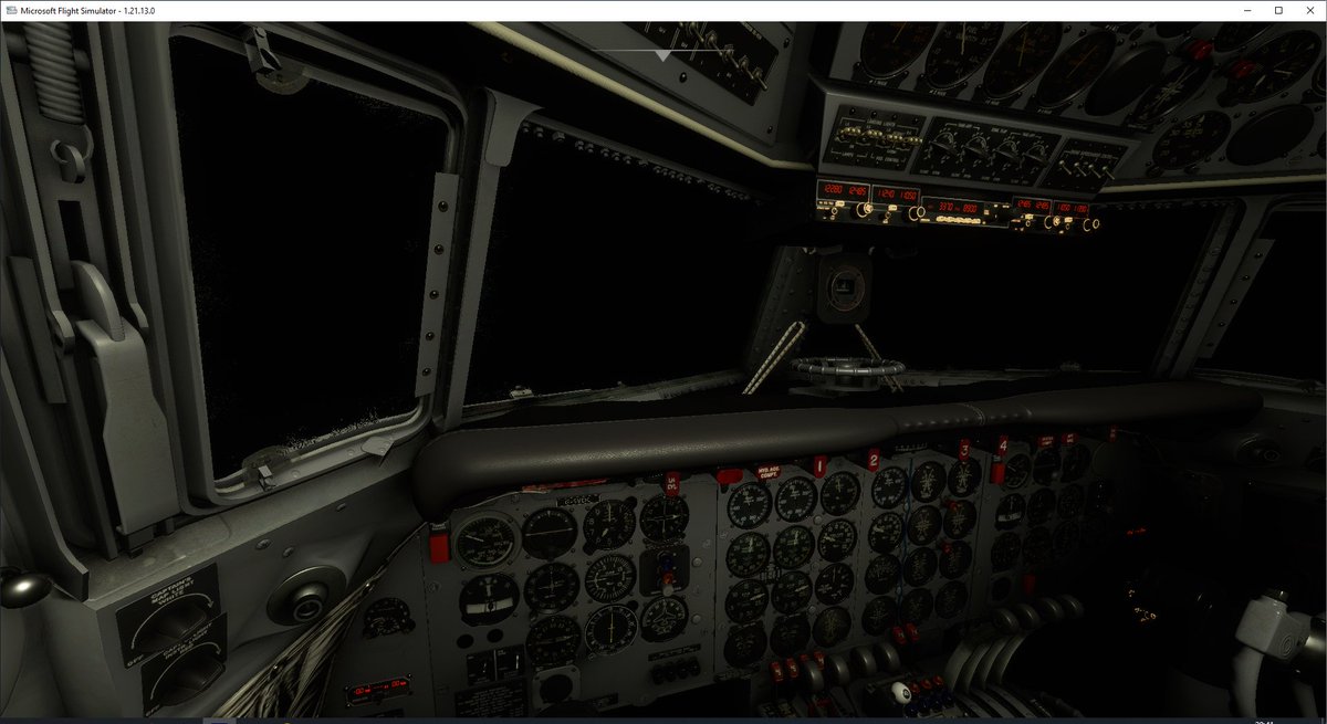 TrevsterH's tweet image. Some old school flying on @MSFSofficial with the @PMDGSupport #DC6B  None of this FMC or GPS nonsense, tracking using VORs (when I get in range!) and NDBs...  Hope that ice on the windshield doesn't cause an issue... 🙈