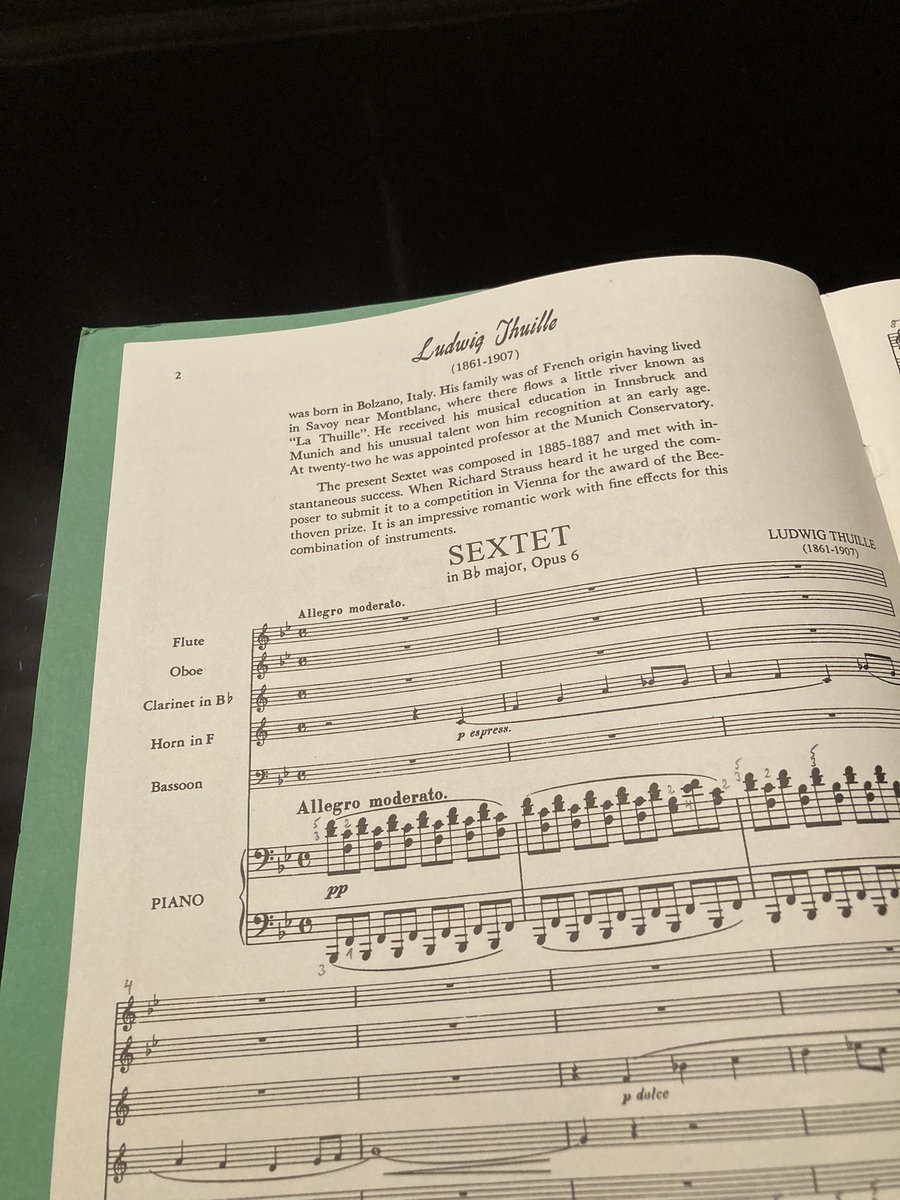 corn_iusmeister's tweet photo. We are diligently rehearsing Ludwig #Thuille’s #sextet for wind quintet and piano. Could it be true that I was sixteen when I played it for the last time? What a wonderful chance to explore this great piece after such a long time again! https://t.co/jVLcyc2fiq