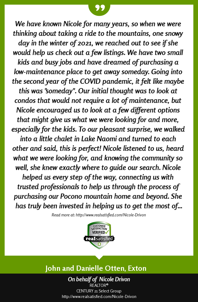 PoconoRealtor's tweet photo. I’m truly honored by this, and smiling from ear to ear.  https://t.co/IDCvM1ReUS via @realsatisfied https://t.co/oGTJYYowNJ