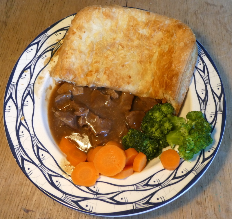 In my cottage tonight after hour walk on visit to park in #Scone, #Perthshire, #Scotland Followers seem interested that I do my own #Scottish cooking #Steak #Pie with #Carrots and #Broccoli for dinner tonight More traditional #Scots food to try if you ever get to travel here