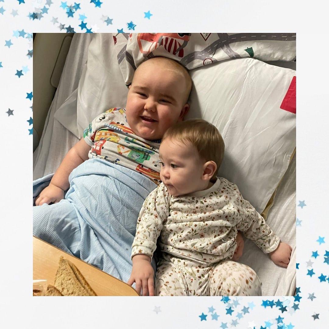 Day 1 of Round 1 of Chemotherapy for My Boy. Still smiling. Wish I had an ounce of his resilience and strength - Major surgery three weeks ago and still smiling, laughing and cwtching his little sister -💙 #morgsarmy #su2c #CancerAwareness  #ChildhoodCancer