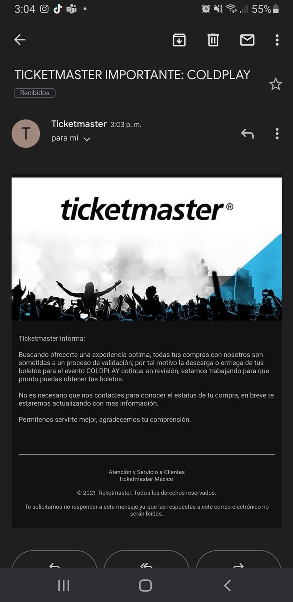 GarciaHotspur00's tweet photo. ¿Ahora qué pedo con los boletos de @coldplay, @Ticketmaster_Me? ¿Qué tienen que revisar? #Coldplay #CDMX #TicketMaster https://t.co/6ZowcHbTtI