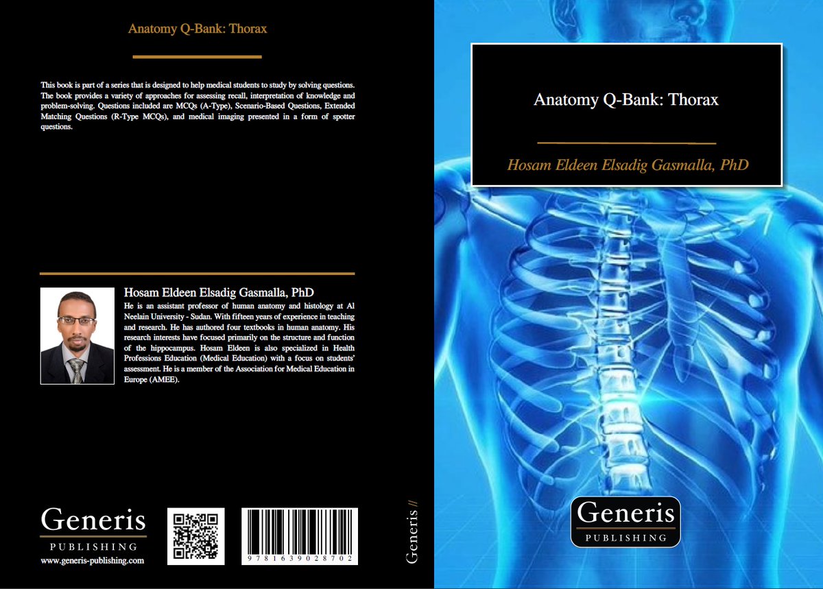 DrHosamGasmalla's tweet photo. Anatomy Q-Bank: Thorax (https://t.co/jJuNFrqNID)
This book is part of a series that is designed to help medical students to study by solving questions. MCQs, Extended Matching Questions, and medical imaging
#anatomy #QuestionsBank #USMLE #MedEd #MedStudentTwitte https://t.co/xcfiIwagS0