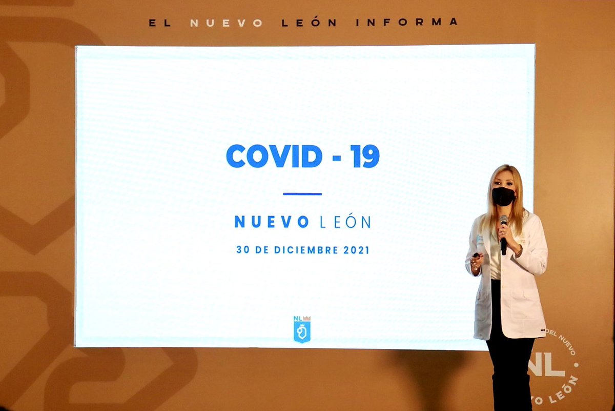 nuevoleon's tweet photo. Ante el incremento de contagios de COVID-19 y la detección de 26 casos de la variante Ómicron, la Dra. Alma Rosa Marroquín, secretaria de salud, ha informado que Nuevo León pasa a semáforo amarillo. https://t.co/RREkKiUh6d