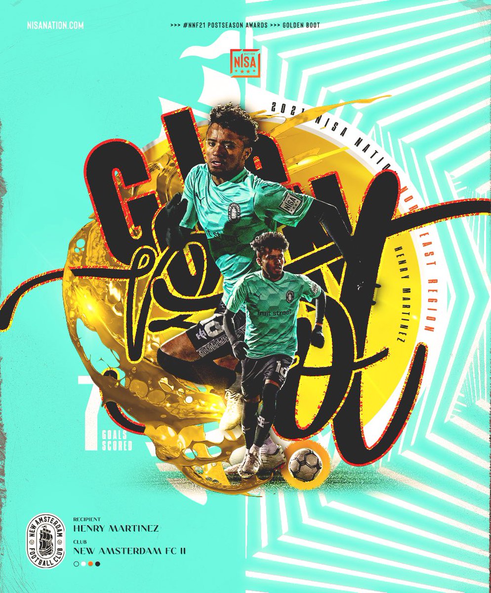NISA Nation Northeast Region Fall 2021 Golden Boot Winner: Henry Martinez <a href="/NAFC2NYC/">NEW AMSTERDAM FC II (NISANation)</a> #NNFall21 🔥