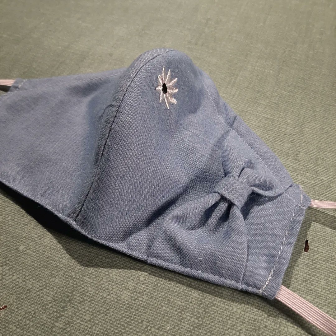 One of young clients is having a birthday and I decided to surprise her with a matching mask made from material cut to hem her pants
I hope she likes it