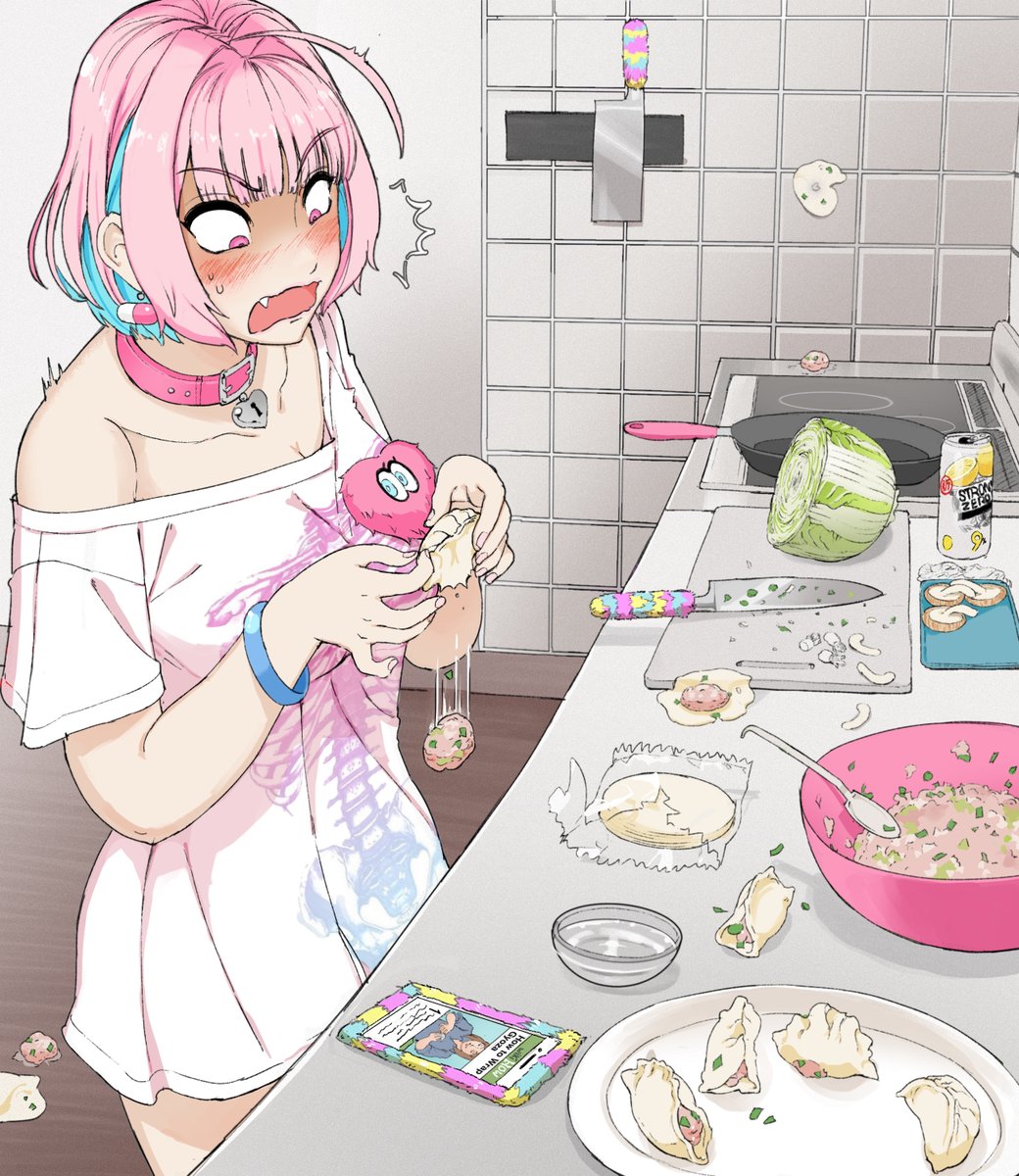 giganticbuddha's tweet photo. Riamu gyoza disasters https://t.co/e3TDACpU2G