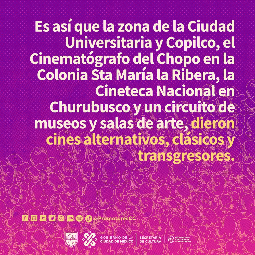 PromotoresCC's tweet photo. Descubre cómo por fin cuajaron los #CineClubes, presididos por diversas instituciones y la juventud mexicana. Además del surgimiento de organismos , publicaciones y la circulación del #CineEnLaCiudad. 🤩🎬

@CulturaCiudadMx @procine_oficial
#PCC
#CulturaComunitariaCDMX https://t.co/ERntghQDI1