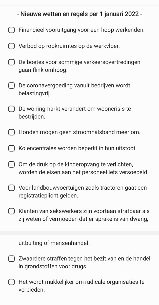 MounaElArgabi's tweet photo. Nieuwe wetten en regels per 1 januari 2022. https://t.co/tniPbrcEPY

#binnenland #nieuws #beleid https://t.co/wGLMYyjf6n