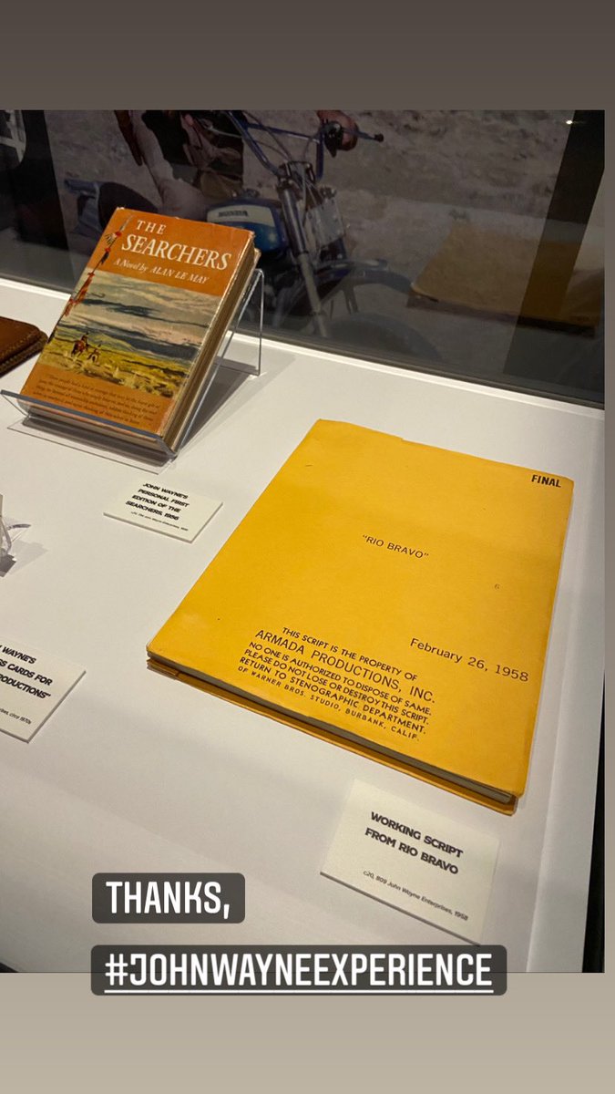 KellyCrowWSJ's tweet photo. Yeehaw to the new #JohnWayneExperience with 10k sq ft of exhibits organized by the Duke’s kids in Ft. Worth w/ Trigger, Bullet, his Oscar, scripts, costumes. Go check it out, Pilgrim. https://t.co/h31XmRd95f