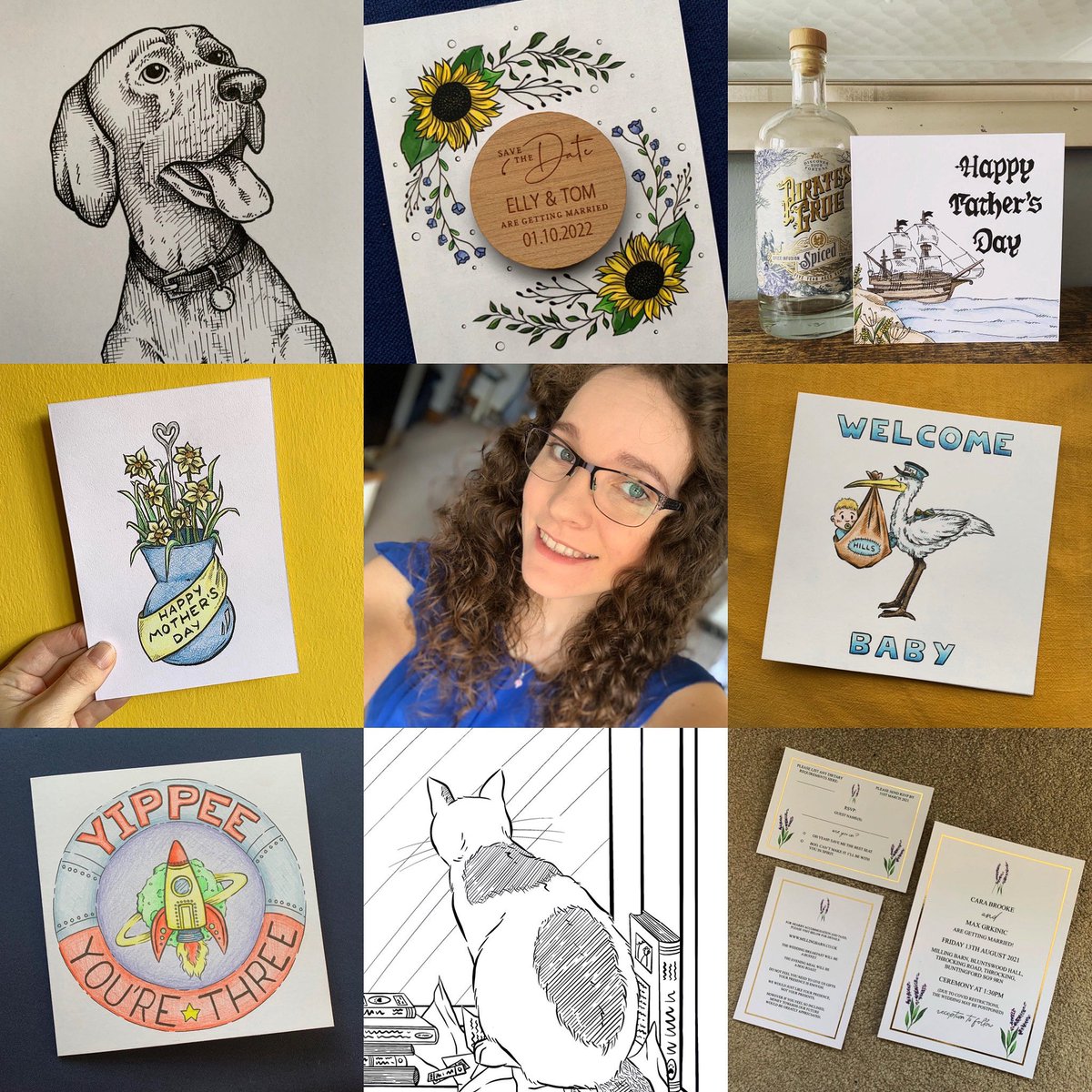 This year there were not many illustrative art pieces completed, but I did design: 2 pet portraits, 3 sets of wedding stationery, 18 greetings cards AND… 20 cat illustrations for Soulcat - A self published book. I also hit over 100 sales on my Etsy shop! 🎨🎉

#artvsartist2021