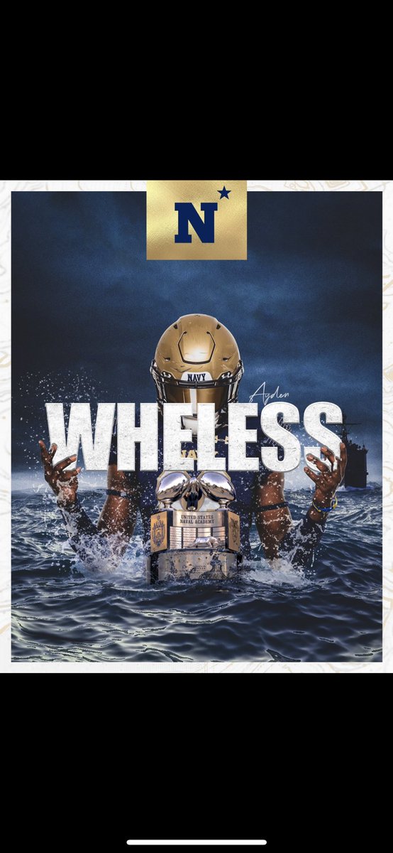 AydenWheless's tweet photo. Extremely blessed to continue my football and academic career at The United States Naval Academy! @CoachAIngram @D_WallCoach @broadneckfb https://t.co/qa8F25WixX