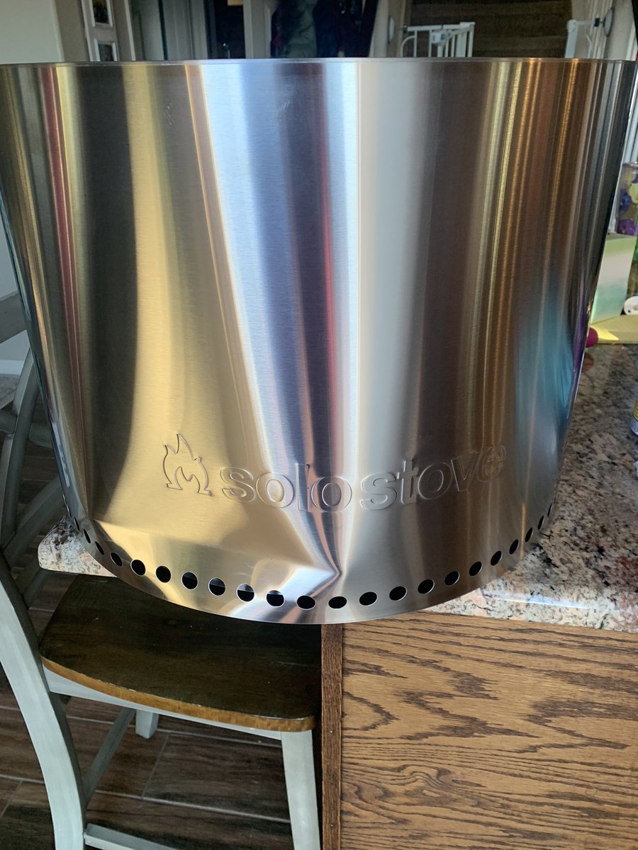 jmoneyborowski's tweet photo. #solostove please help! My husband opened his Christmas gift today, sat it outside and the 100 mph winds crashed something into it. Literally, opened for 4 hours. Haven’t got to us it yet. Any tips? Any warranty that covers this? https://t.co/z2aav931tV