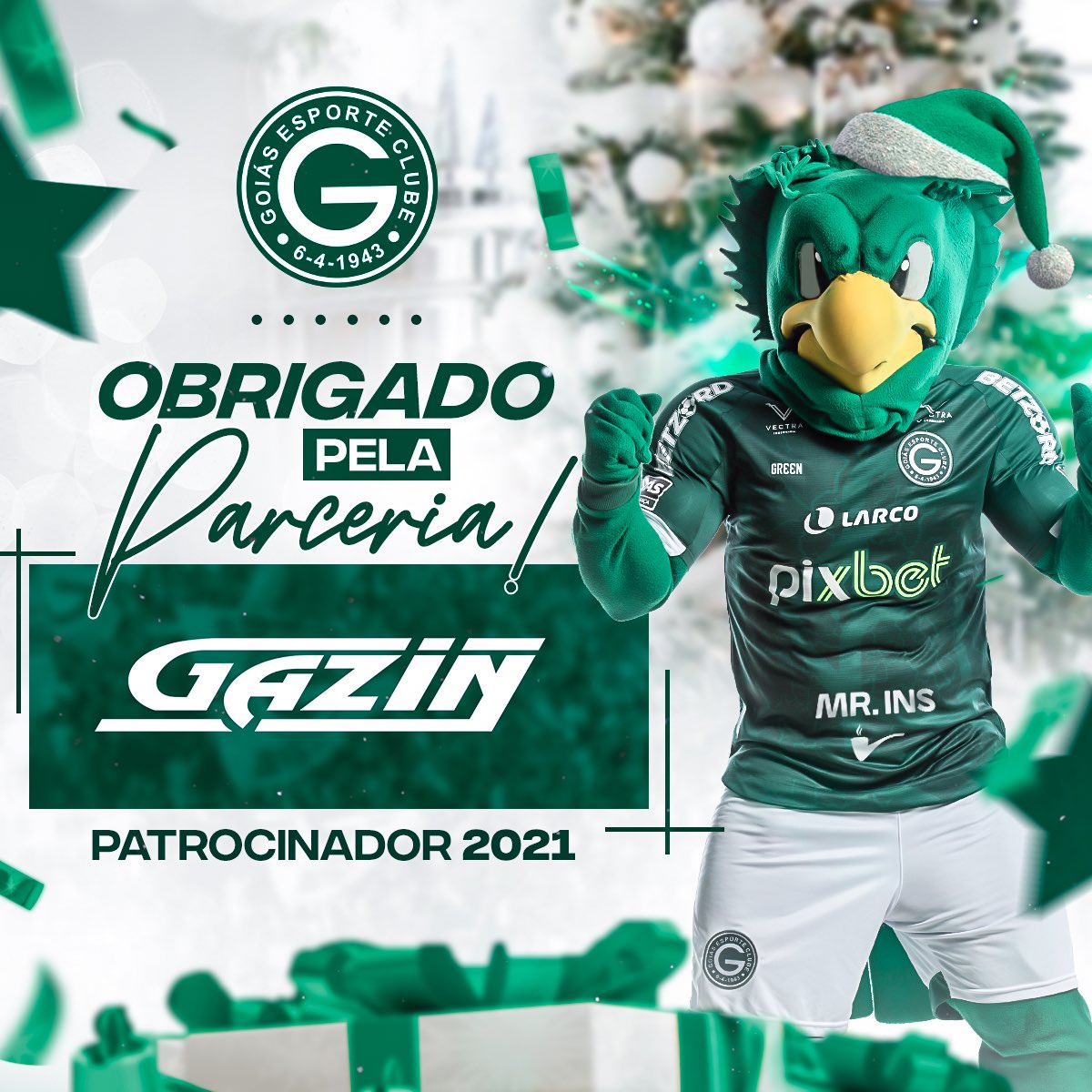 goiasoficial's tweet photo. 2021 está chegando ao fim e o Goiás Esporte Clube agradece pela parceria deste ano. Que em 2022 essa parceria seja ainda mais forte, @GazinTeo! 🤝🇳🇬

#Gazin
#OMaiorDoCentroOeste https://t.co/zChIuE7Fqw