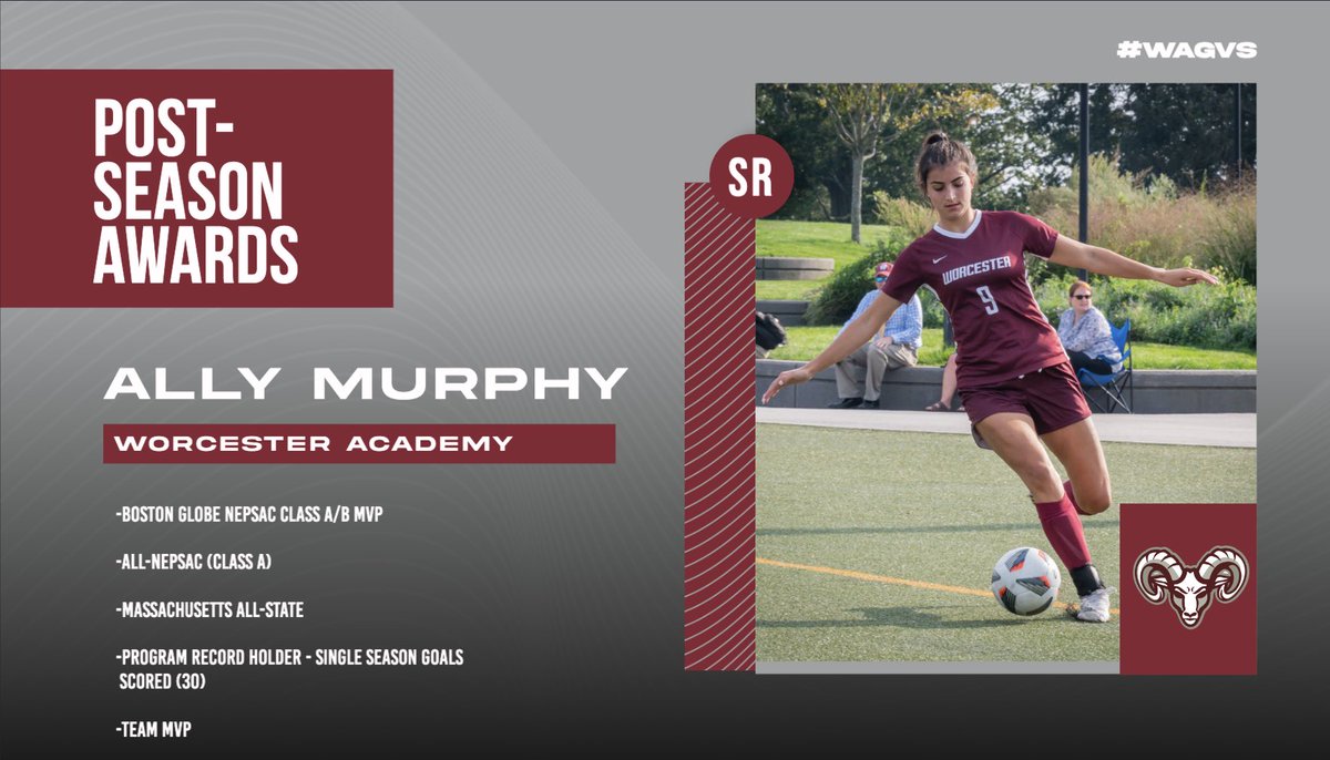 We will kick off our post-season award recognition series with senior <a href="/allymurphy2021/">Ally Murphy</a> ! Ally was dominant in every way for us this past season, and was a great leader as well. <a href="/PrincetonWSoc/">Princeton WSoccer</a> is getting a great player and even better person! #WAGVS 🐏⚽️