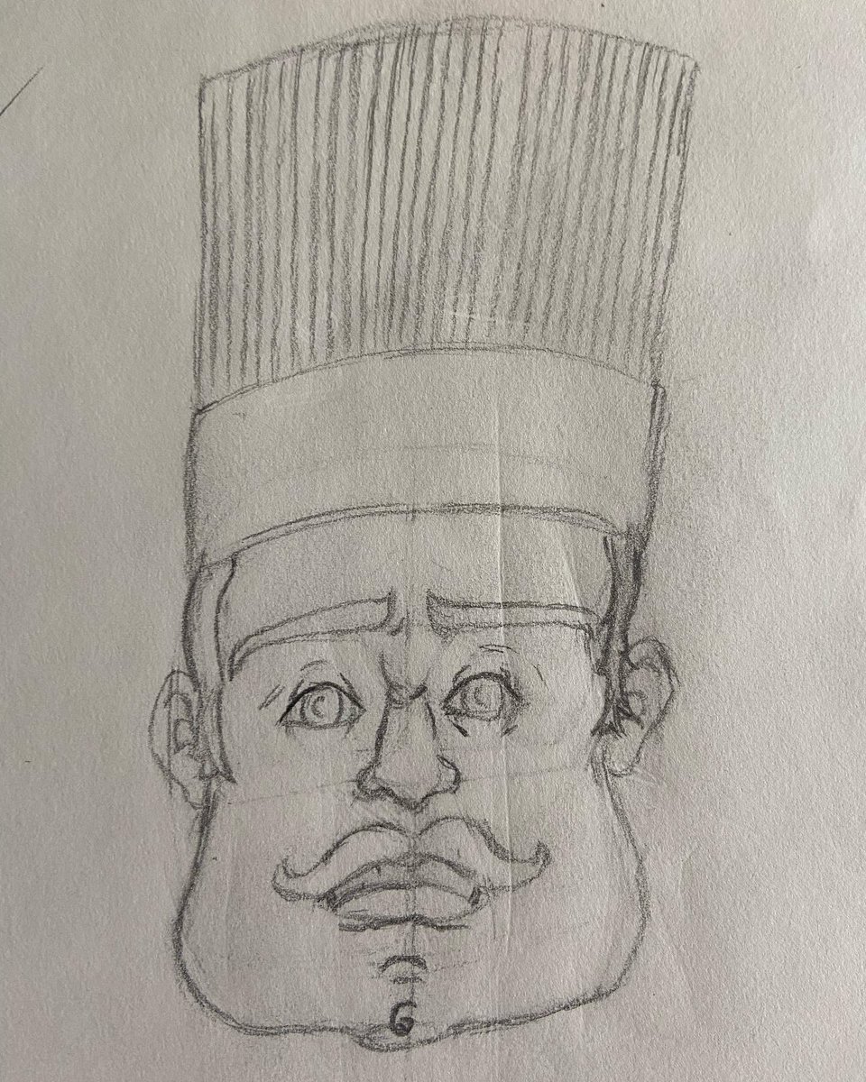 RobbinSunArt's tweet photo. Trying out a new way to draw heads/faces. Started thinking maybe old gangster type ended up with a chef. It’s totally the mustache for me. #chef #drawing #illustrations https://t.co/POxR5ynoNL