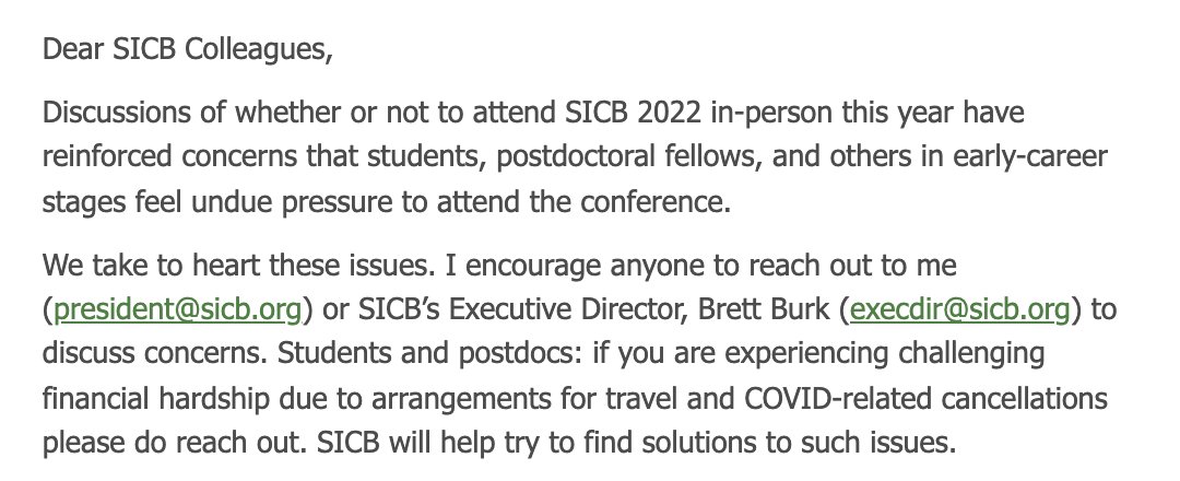 Armita R. Manafzadeh (@armanafzadeh) on Twitter photo Shoutout to <a href="/melina_hale/">Melina Hale</a> for going above and beyond to support students and postdocs during this ever-weirder #SICB2022 season. Fielding concerns as a SPD rep while trying to take a holiday break has been a wild ride but I'm glad to have a president who values ECRs. Shoutout to <a href="/melina_hale/">Melina Hale</a> for going above and beyond to support students and postdocs during this ever-weirder #SICB2022 season. Fielding concerns as a SPD rep while trying to take a holiday break has been a wild ride but I'm glad to have a president who values ECRs.