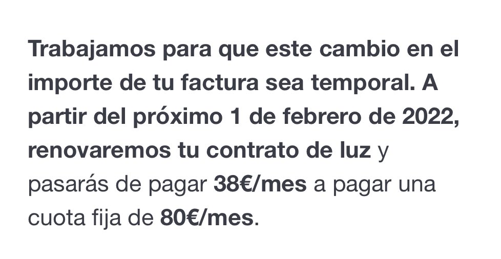 ¡¡Hello @holaluz!! 
¿Esto es una broma, verdad? 
Vuestro compromiso se diluye como un azucarillo cuando yo confié en vosotros por tener una cuota fija y sostenible. Os he defendido a capa y espada, pero con este mail he comprobado que sois una más..un cliente menos 😭