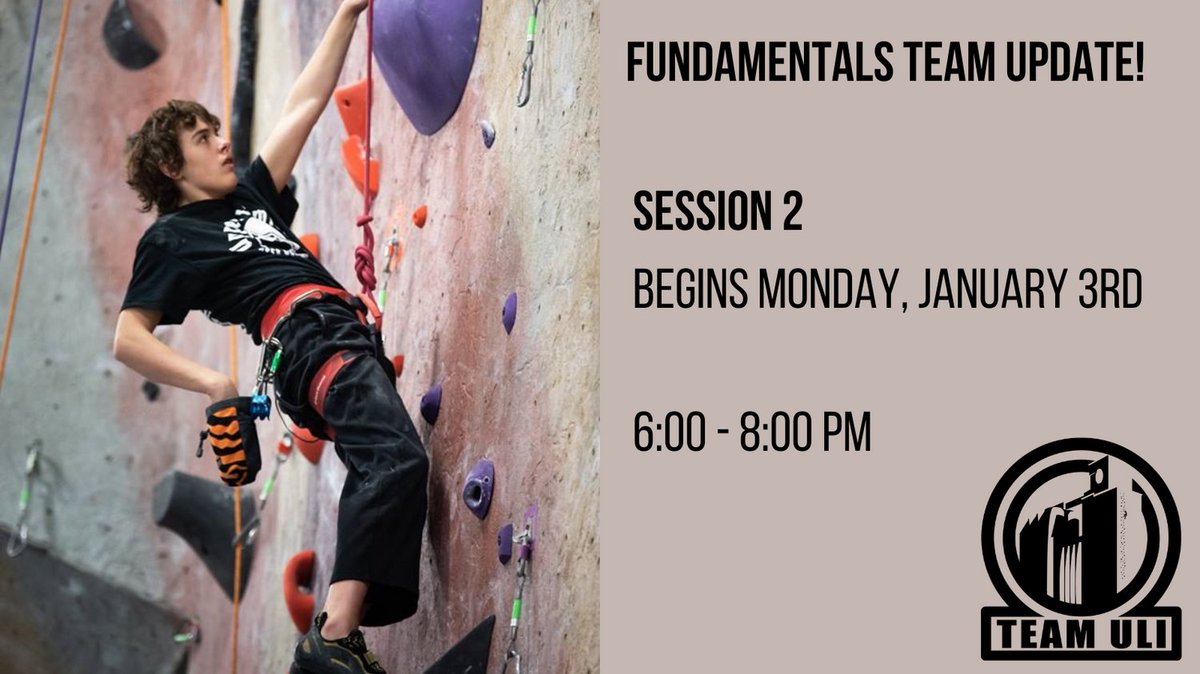 Fundamentals Session 2 starts Monday, January 3rd. 
We are looking forward to the new year and some great team practices!