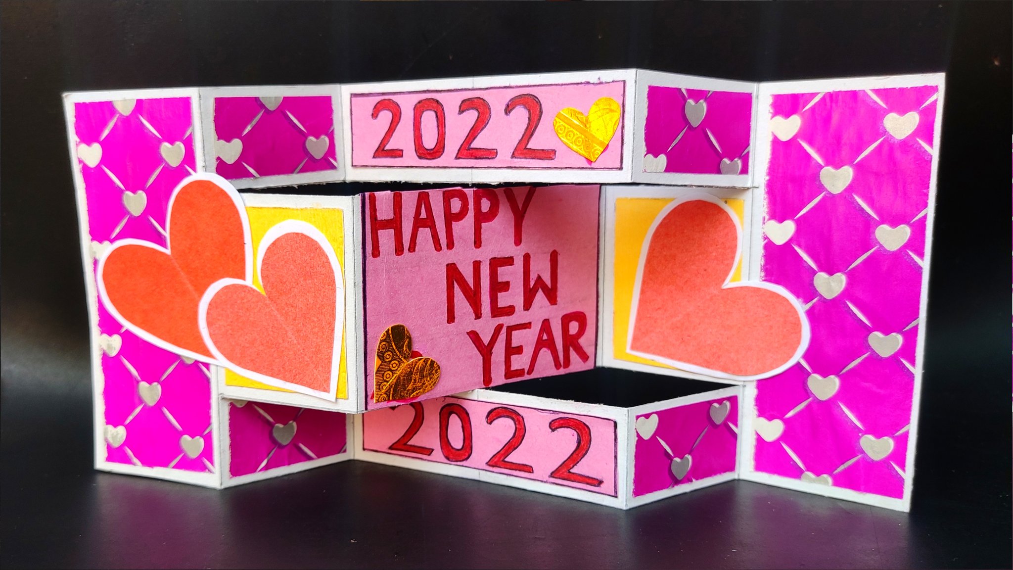Beautiful Handmade Happy New Year 2021 Greeting Card Idea