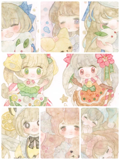 今月は沢山描きました～
1月2日の展示会の作品もあるので、チラ見せ♡♡
 #今月描いた絵を晒そう 