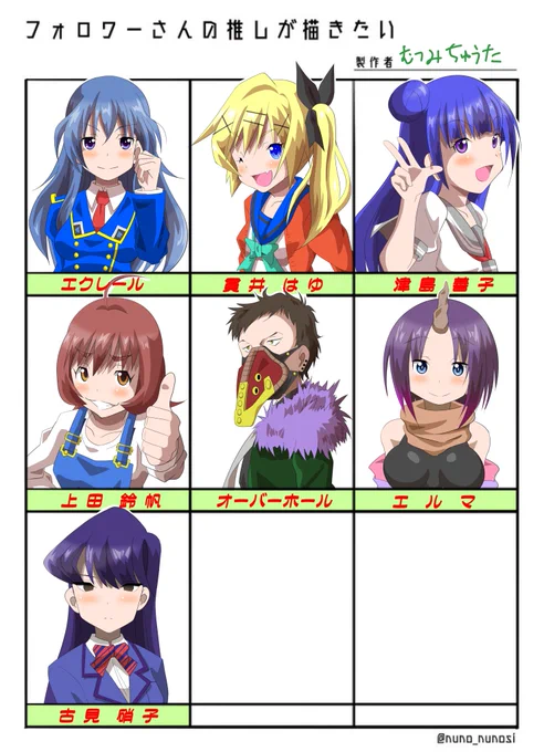 #フォロワーさんの推しが描きたい 
やったよ! 年内に全員描けたよ!
これで心置きなく年を越せるよ!!

リクエスト頂いた皆様、ありがとうございましたm(_ _)m 