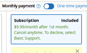GamersNexus's tweet photo. WARNING: @Dell is back to scamming people out of $10/mo by making it look like you're getting coverage 'free,' but including fine print. They stopped this after our last complaint and removed it, but it seems to be back. Super shady, Dell. We could respect leaving it, not this https://t.co/Vz89VarJjL