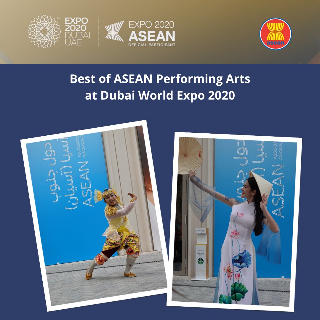 aseancoci's tweet photo. Early this month, @ASEAN talented performers amazed visitors at the World @Expo2020Dubai. Showcasing the richness of #ASEAN culture, 10 artists performed at the ASEAN Pavilion on 12 December 2021 under the Best of ASEAN Performing Arts (#BoAPA) at Dubai #WorldExpo2020. https://t.co/NwW8Pv5y96