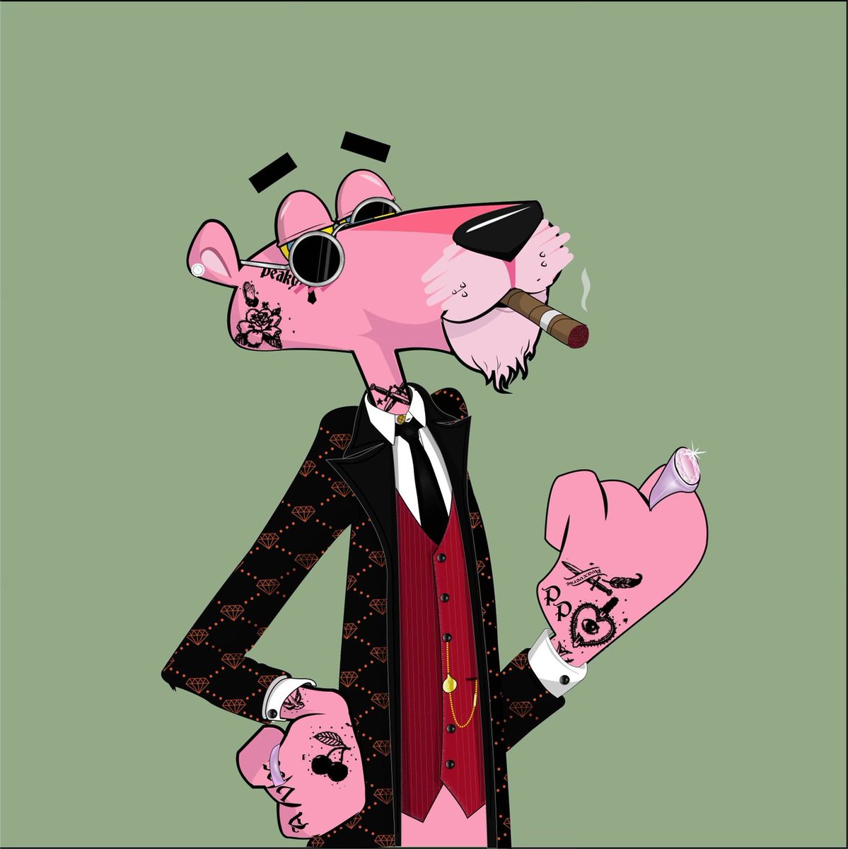 Most Bad Ass Panthers living on the #Avax  blockchain … ⚔️🍷 

#NFT #NFTCommunity #NFTdrop $Avax #NFTartist #AvaxNftRush #NewYear2022