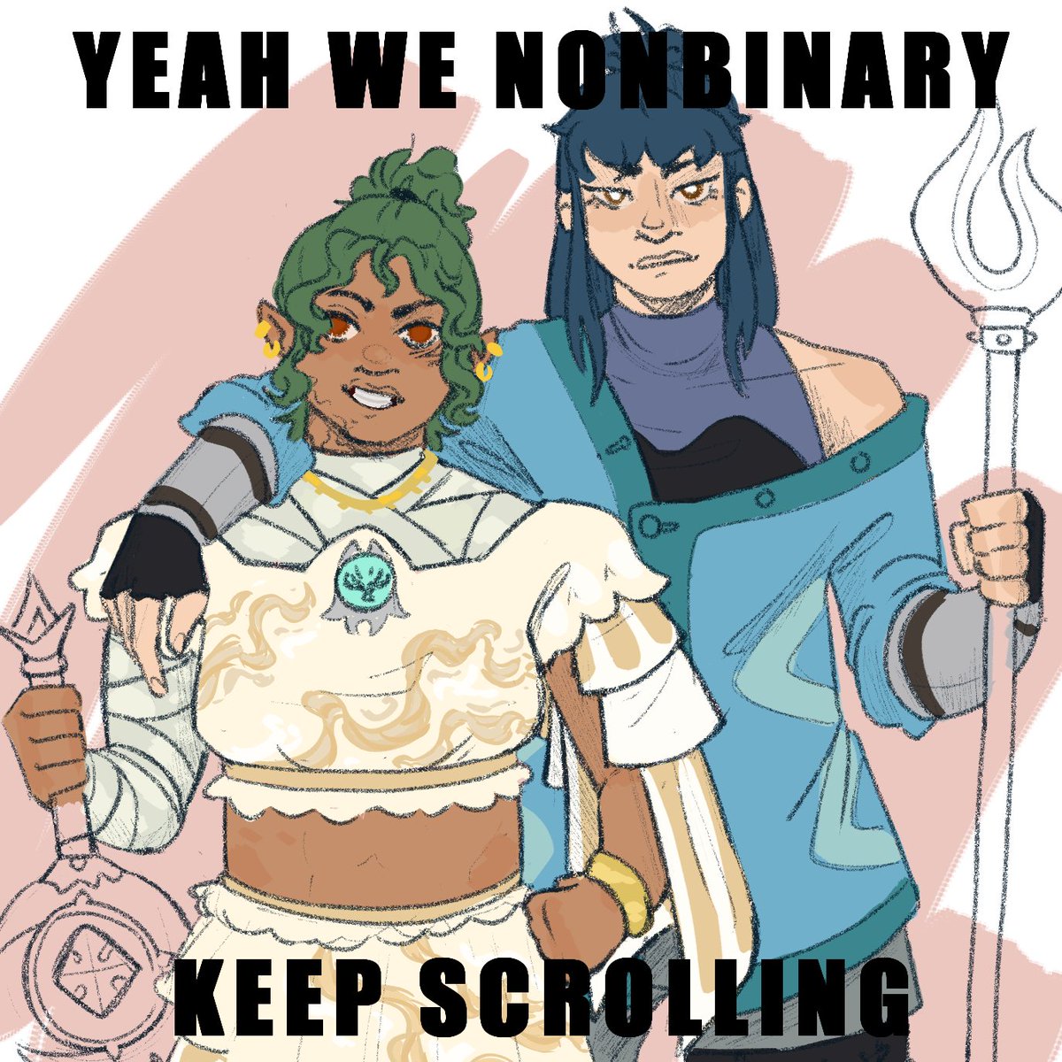 henbees's tweet photo. a (now belated) birthday present for @colombiche_ of our #GenshinOC's xiomara &amp; tolya! 

[#GenshinImpact #art #oc] https://t.co/o3ldkBvui4