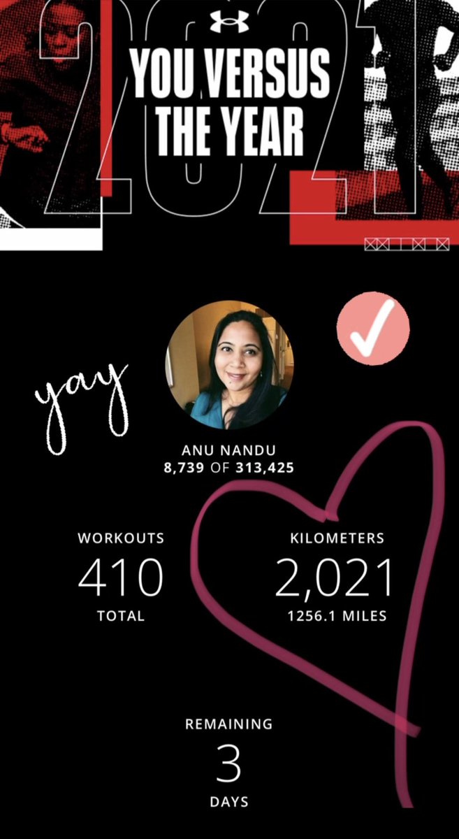 theanusrini's tweet photo. 2021 kms in 2021. My walking goal set 12 months ago on Jan 1. And it feels like it was just last week. The year is about to end, and  I’m proud to have accomplished that goal and happily let this year go. 2021 km. 1256 miles. Wonder what new goal will set itself for 2022! https://t.co/6uVDt1pNra