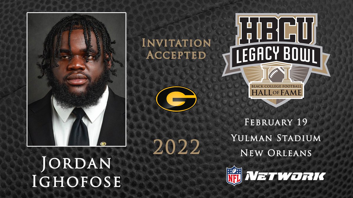 HBCULegacyBowl's tweet photo. We're proud to announce that @GSU_TIGERS OL JORDAN IGHOFOSE (@HAM65_) has been selected for the @HBCULegacyBowl! ✊🏿

https://t.co/dsHhTftr0D

@nflnetwork @NFL @BCFHOF https://t.co/YdOTUVnEX7