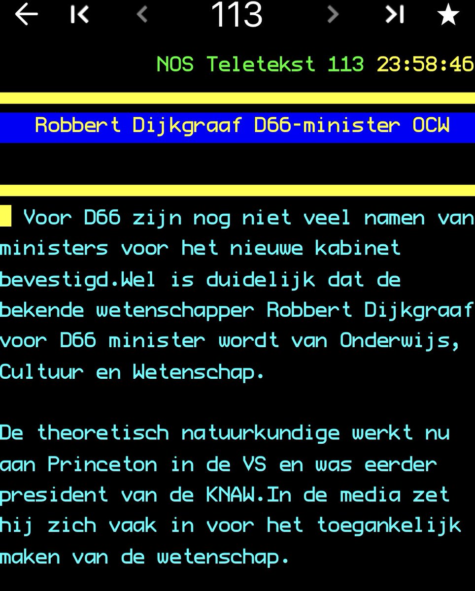 Mooi nieuws. ⁦<a href="/RHDijkgraaf/">Robbert Dijkgraaf</a>⁩ heeft een groot hart voor wetenschap, kennis en onderwijs.