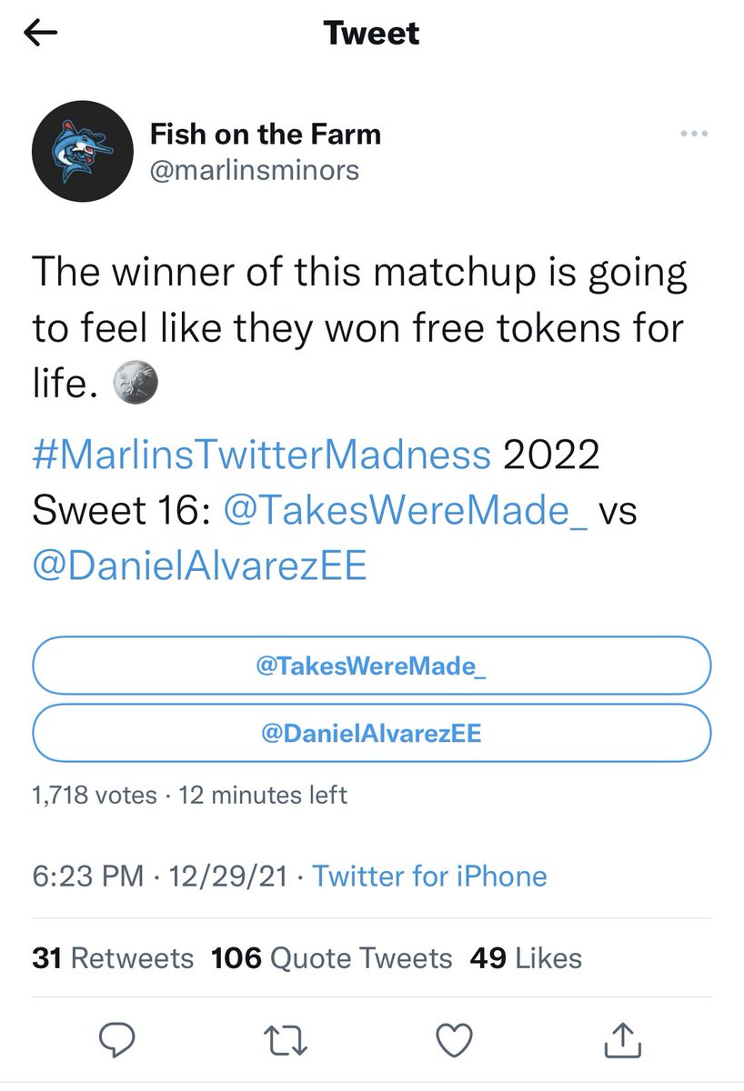 gregolsenego's tweet photo. @marlinsminors @TakesWereMade_ @DanielAlvarezEE @TakesWereMade_ @DanielAlvarezEE 

I’m now listening to offers for my vote https://t.co/w5o26Jmkdb