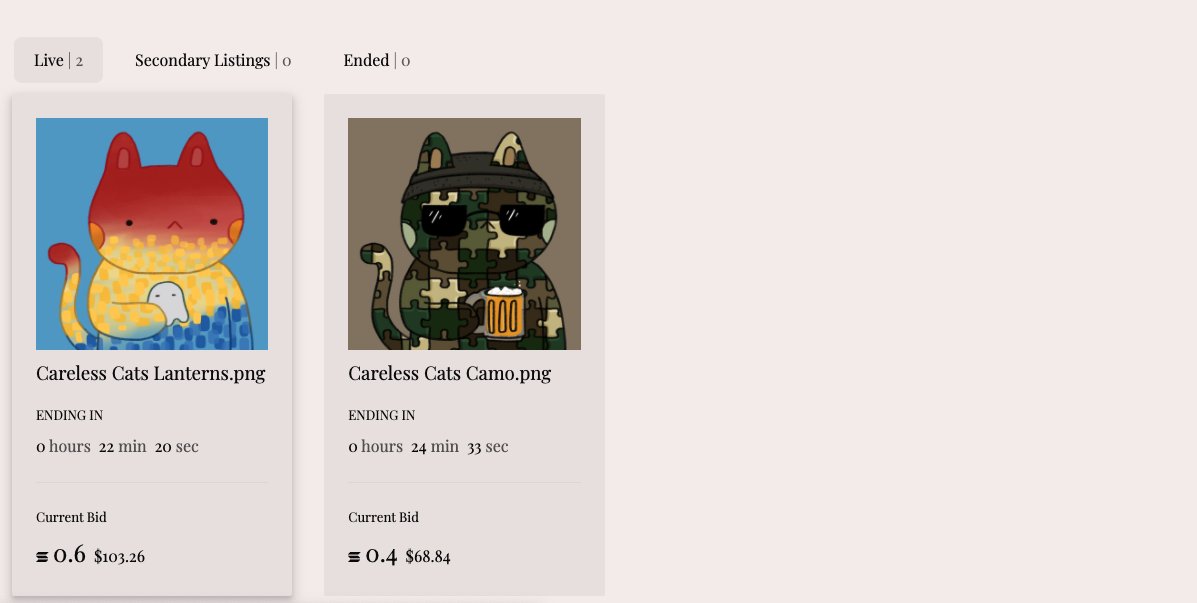 Little less than 30 minutes left for these cuties❣️
<a href="/CarelessCats/">Careless Cats | 𝓶𝓮𝔀𝓶𝓮𝔀</a> <a href="/holaplex/">Holaplex</a> 

bluecitrusart.holaplex.com/listings?view=…