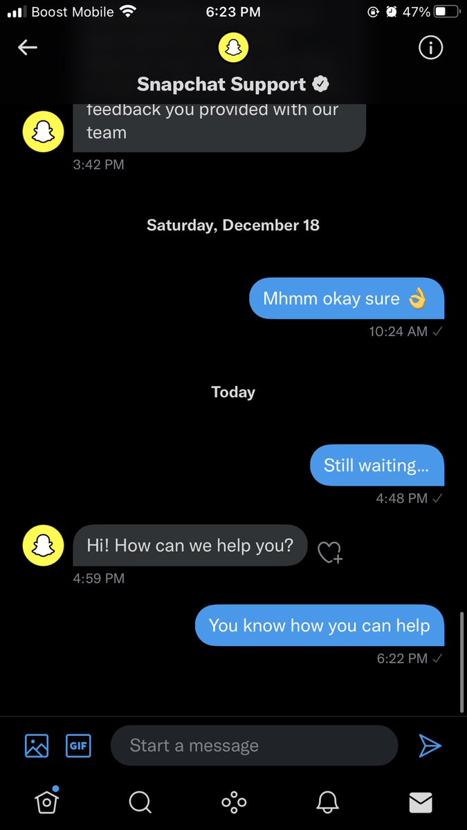 mjenna22's tweet photo. @snapchatsupport 
All useless bots dragging me in circles for no damn reason 

Please retweet so that maybe a real person at Snapchat can fix my bitmoji 

#uselesssnapchat #snapchatsupport #bots https://t.co/Jrn9oqPXFc
