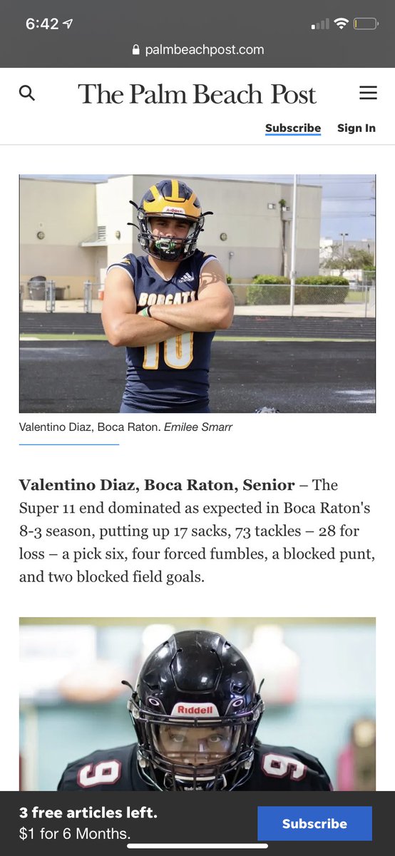 Valentinojman's tweet photo. Beyond grateful and thankful to be nominated for defensive player of the year in palm beach county @ESPNWestPalm @pbphighschools @coachjimmygonzo @CoachBaney @UTCoachHoke @CoachKrutsch @RobbAkey @CoachDimelUTEP @cmajors55 https://t.co/SJ00s3cDRX