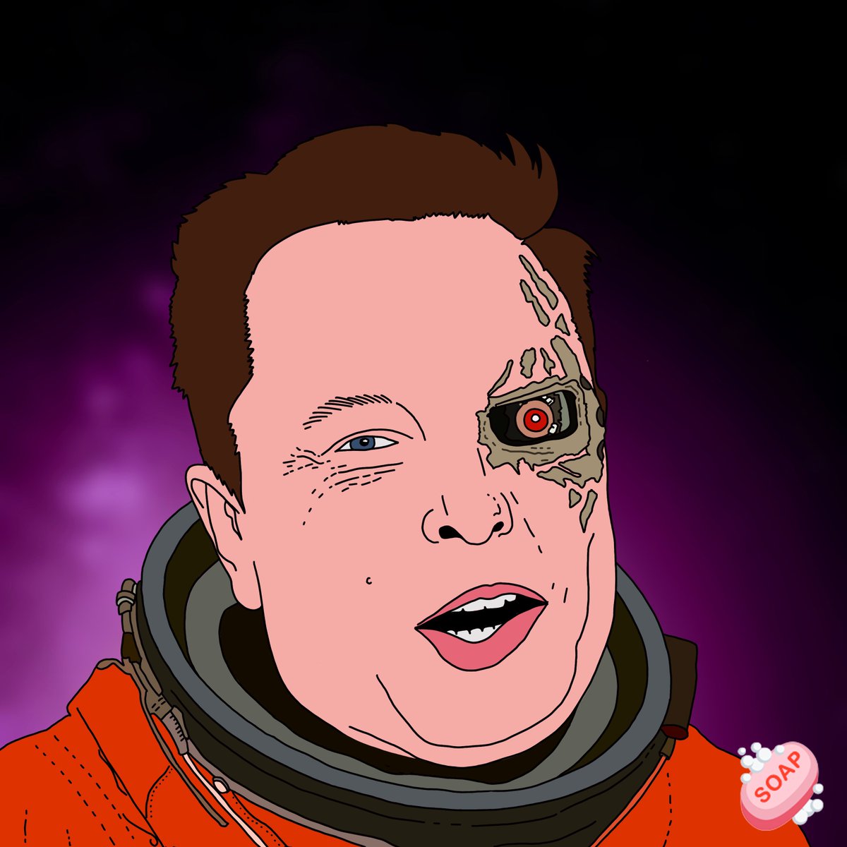 AssFaceNFT's tweet photo. We can't have Day 5 #12DaysofSoap without @elonmusk! Many thanks everyday for blessing the world with your awesome art @polyzonart! 🌍🍑
Texas Cyborg 🤖
I only have 1 copy & im giving it AWAY!!!
#elon #elonmusk #polyzonart 💎 #pASStheSOAP 🧼🌹🧼 #worldSoap🌍🧼 #NFTs 🧼 #FREE🌍 https://t.co/ZdEuF8ojMr