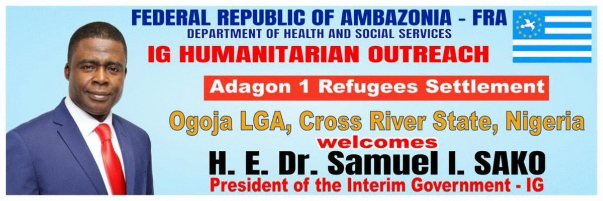 DHSSgovAmba's tweet photo. The HSS Dept of #Ambazonia gives hope to hundreds of its @Refugees 
in Adagon 1 Settlement #NGR.

While appreciating @unhcrnigeria, NGOs and well wishers for their support, it highlights the refugees' dire living conditions and need for lasting solutions to the conflict.
@HHSGov https://t.co/YsknFnCyS3