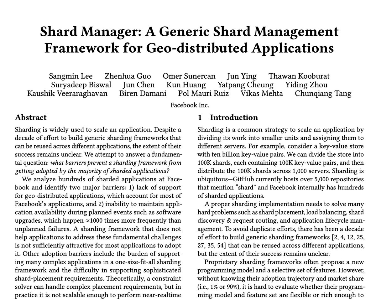 copyconstruct's tweet photo. This paper has been on my reading list for months, but only today started reading it.

It’s an absolute delight. The best insight: the “simplest” solutions (single shard with no replicas) are often the most popular among developers.

Will review properly once I’m done reading it. https://t.co/np9JvJ3c3T
