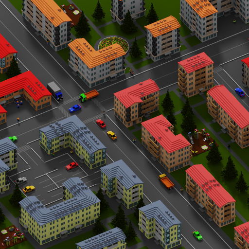 idbelyy's tweet photo. I used the voxel house generator I wrote for #procjam (https://t.co/8QHHBq94VF) to populate a city scene in #magicavoxel using similar, but unique apartment buildings https://t.co/URQbfEKrRa