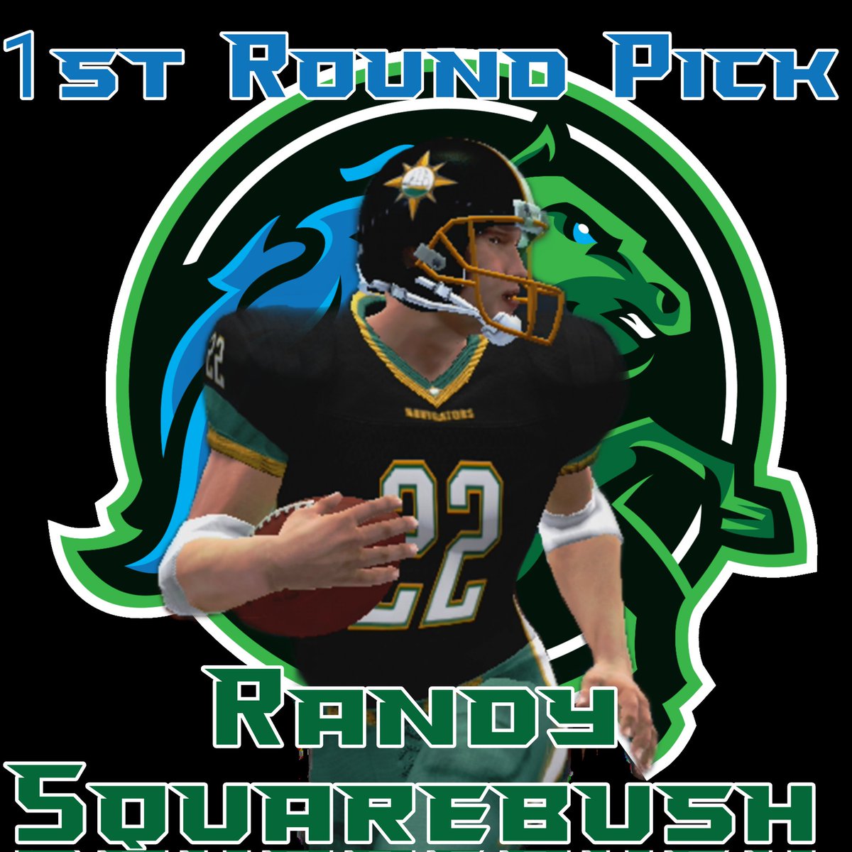SFLRevolution's tweet photo. 🔥THE PICK IS IN🔥

With the 5th pick in the @simulationfl season 18 rookie draft, YOUR Louisiana Revolution select...... RB Randy Squarebush!!! #RevUp #SwampRising https://t.co/nVMsQJdcS9