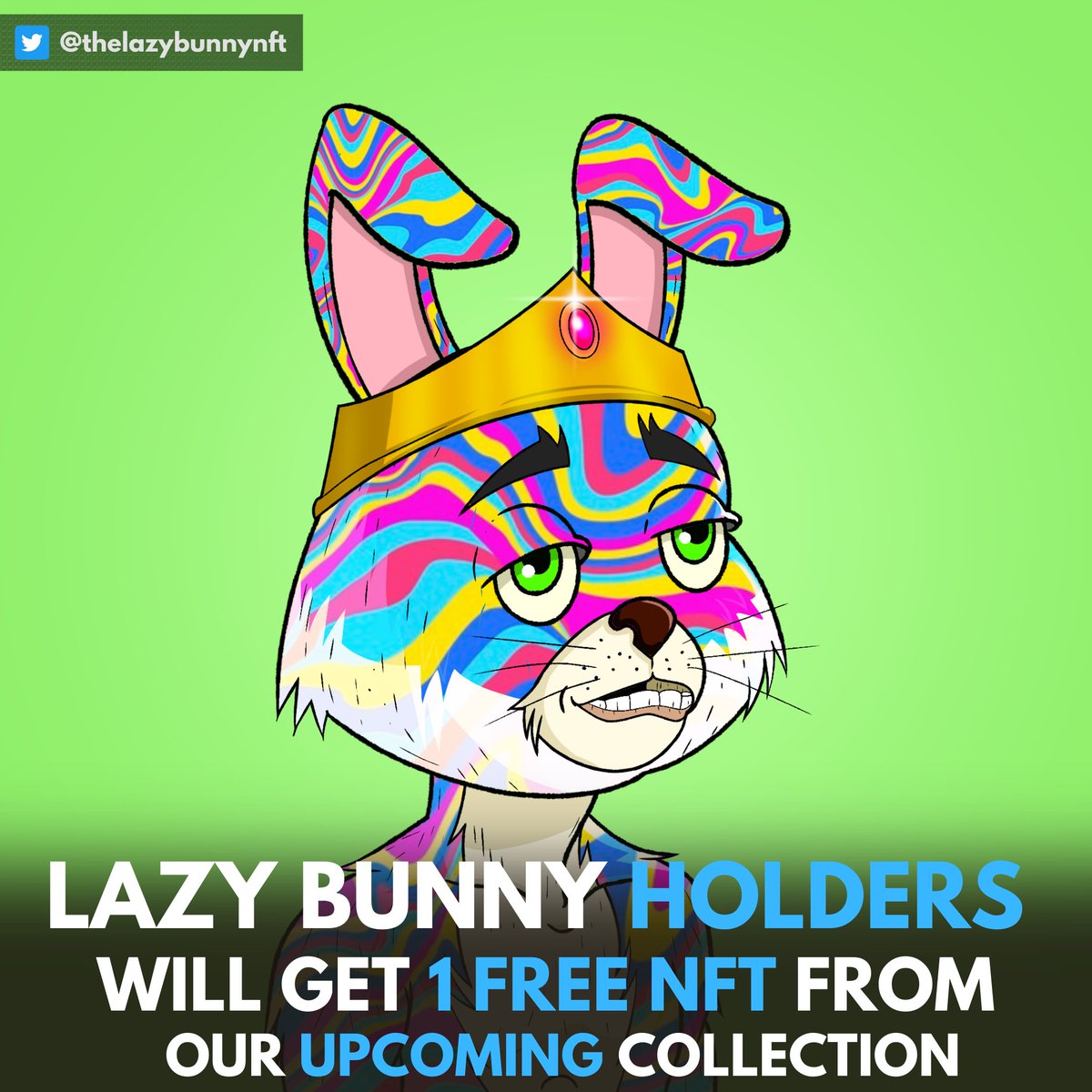 TheLazyBunnyNFT's tweet photo. Lazy Bunny holders get a free NFT from our next project along with all perks from its roadmap. Make sure to join our discord if you are a holder!

#opensea #metaverse #nft https://t.co/UUpzWsy8H3